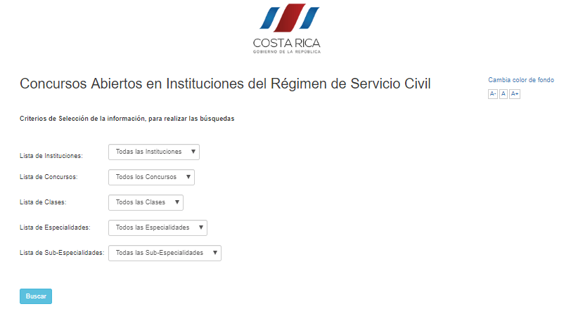 Concursos Abiertos en Instituciones del Régimen de Servicio Civil