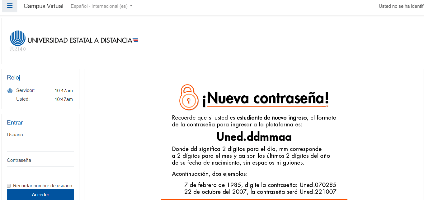 UNED Campus Virtual Moodle Costa Rica